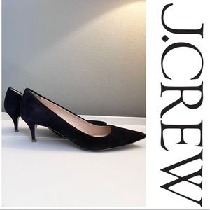 J.Crew suede kitten heel pumps in black, size 7.5